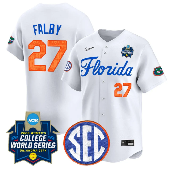Kendra Falby Jersey #27 Florida Gators Softball 2025 World Series Stitched White
