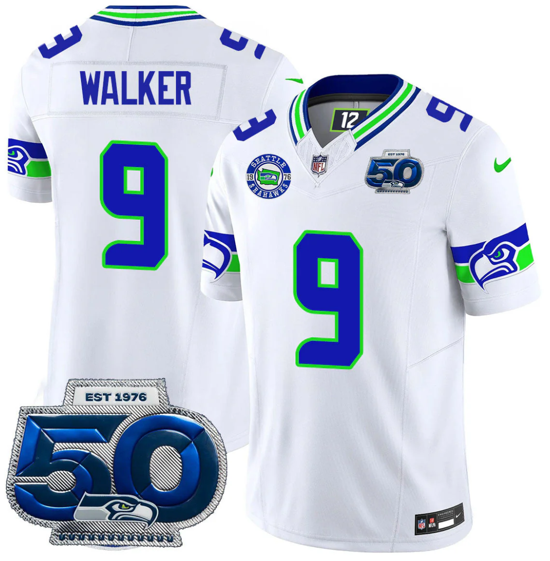 Sea Town Jersey #206 Kenny Easley Memorial Patch Limited Stitched