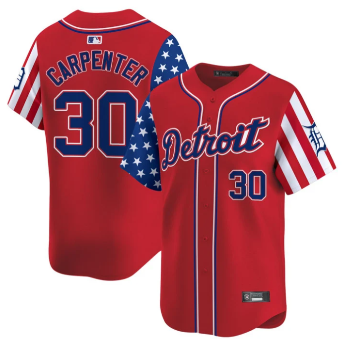 Kerry Carpenter Jersey #30 Detroit Tigers 2025 Memorial Day Vapor Premier Limited Stitched Red