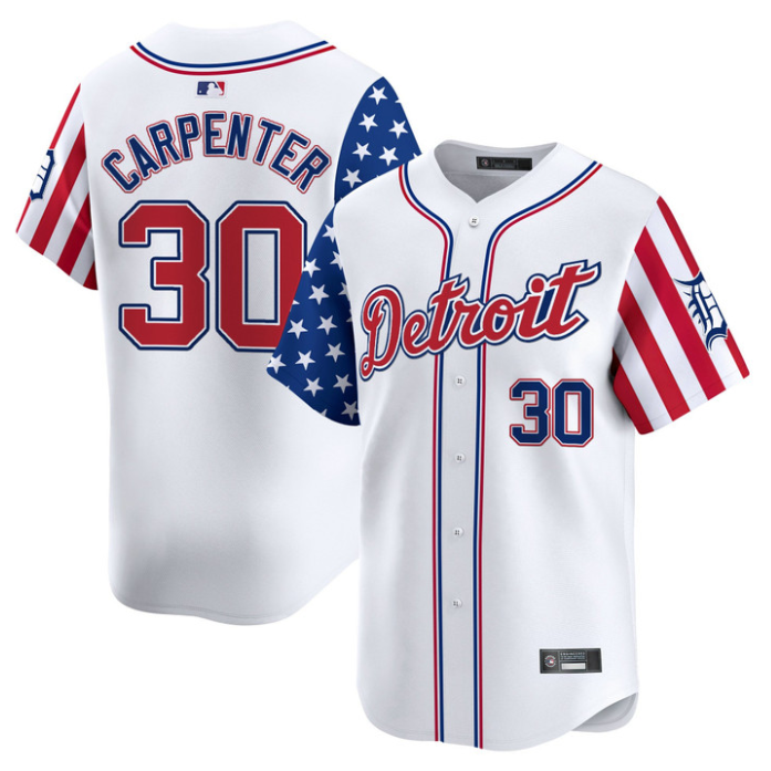 Kerry Carpenter Jersey #30 Detroit Tigers 2025 Memorial Day Vapor Premier Limited Stitched White
