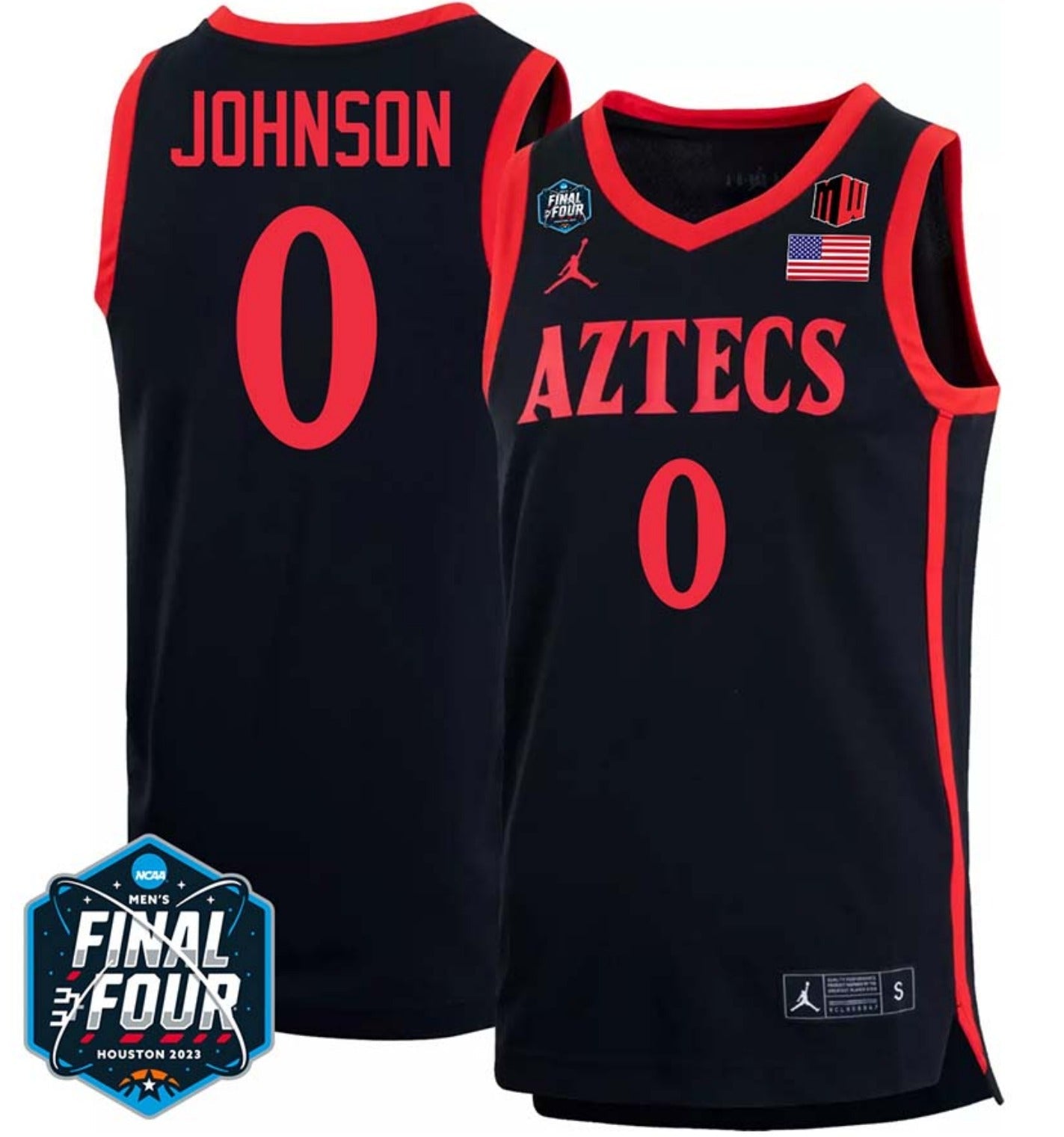 Keshad Johnson Jersey San Diego State Aztecs College Basketball 2023 NCAA Final Four Black #0