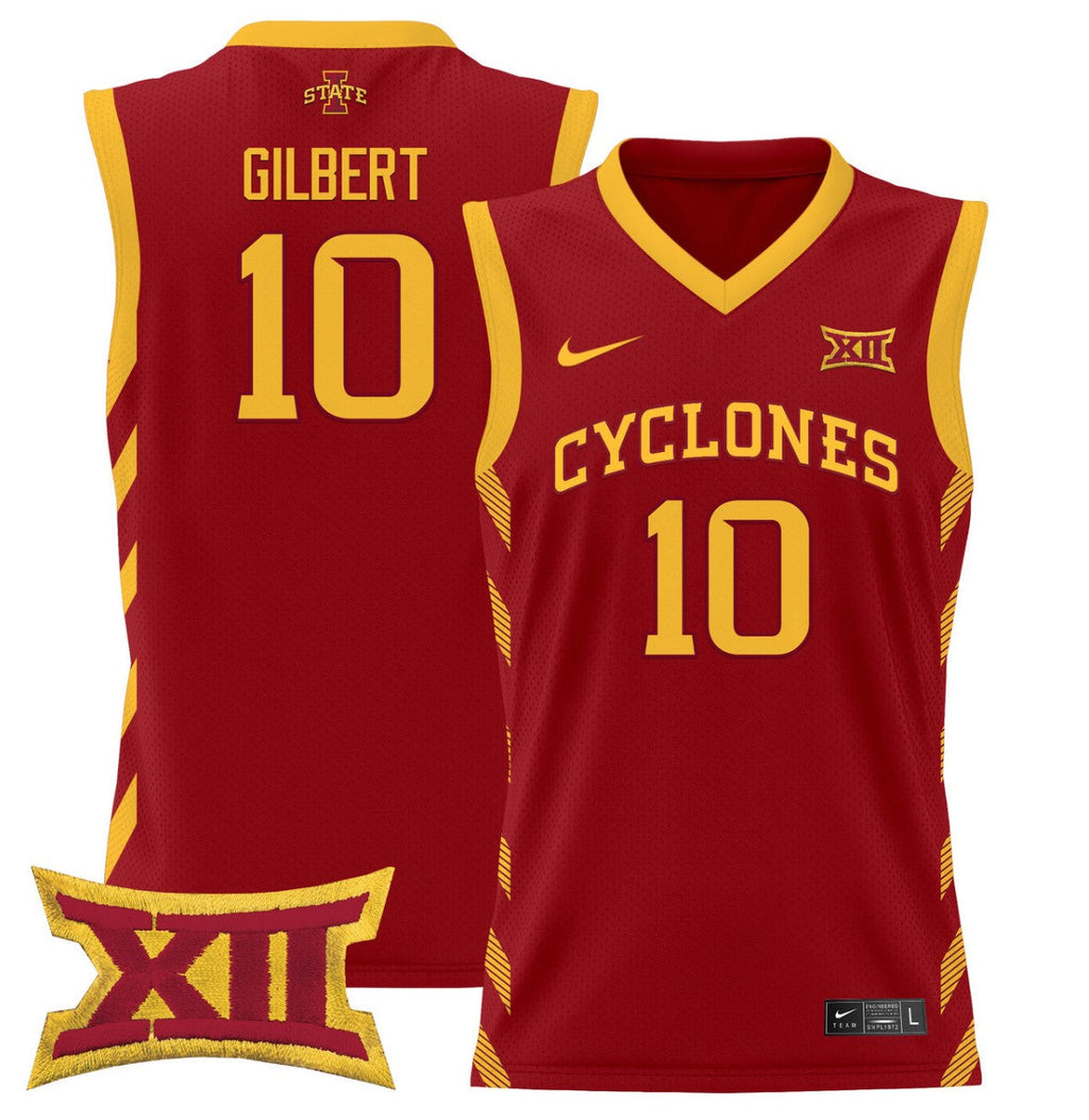 Keshon Gilbert Jersey #10 Iowa State 2024 Lightweight Basketball Cardinal
