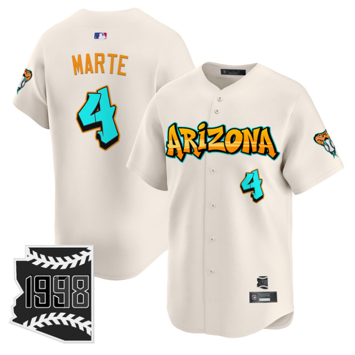 Ketel Marte Jersey #4 Arizona Diamondbacks Graffiti Desert Ink Edition Cream