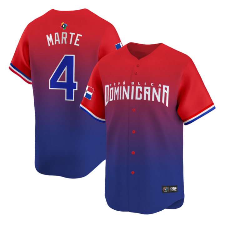 Ketel Marte Jersey #4 Dominican Republic Classic 2026 Roster Stitched