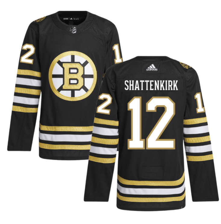 Kevin Shattenkirk 12 Boston Bruins 100th Anniversary Primegreen Home Men Jersey Black