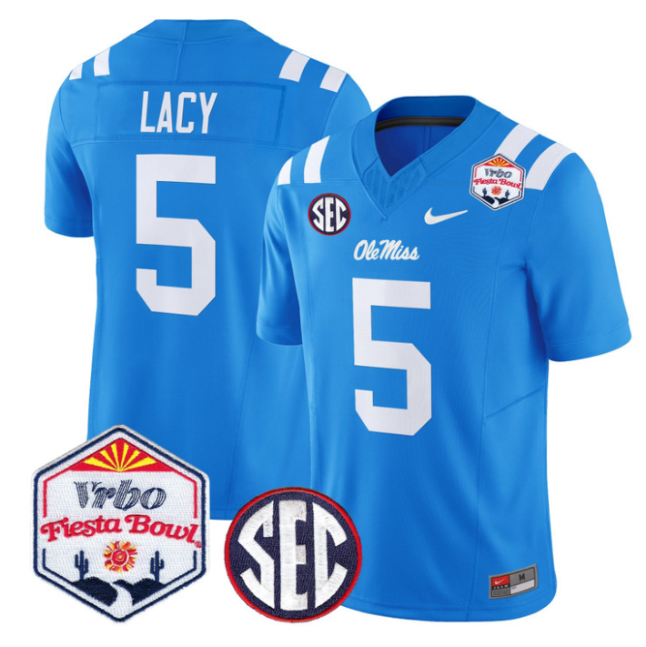 Kewan Lacy Jersey #5 Ole Miss Rebels 2026 Fiesta Bow Vapor Stitched