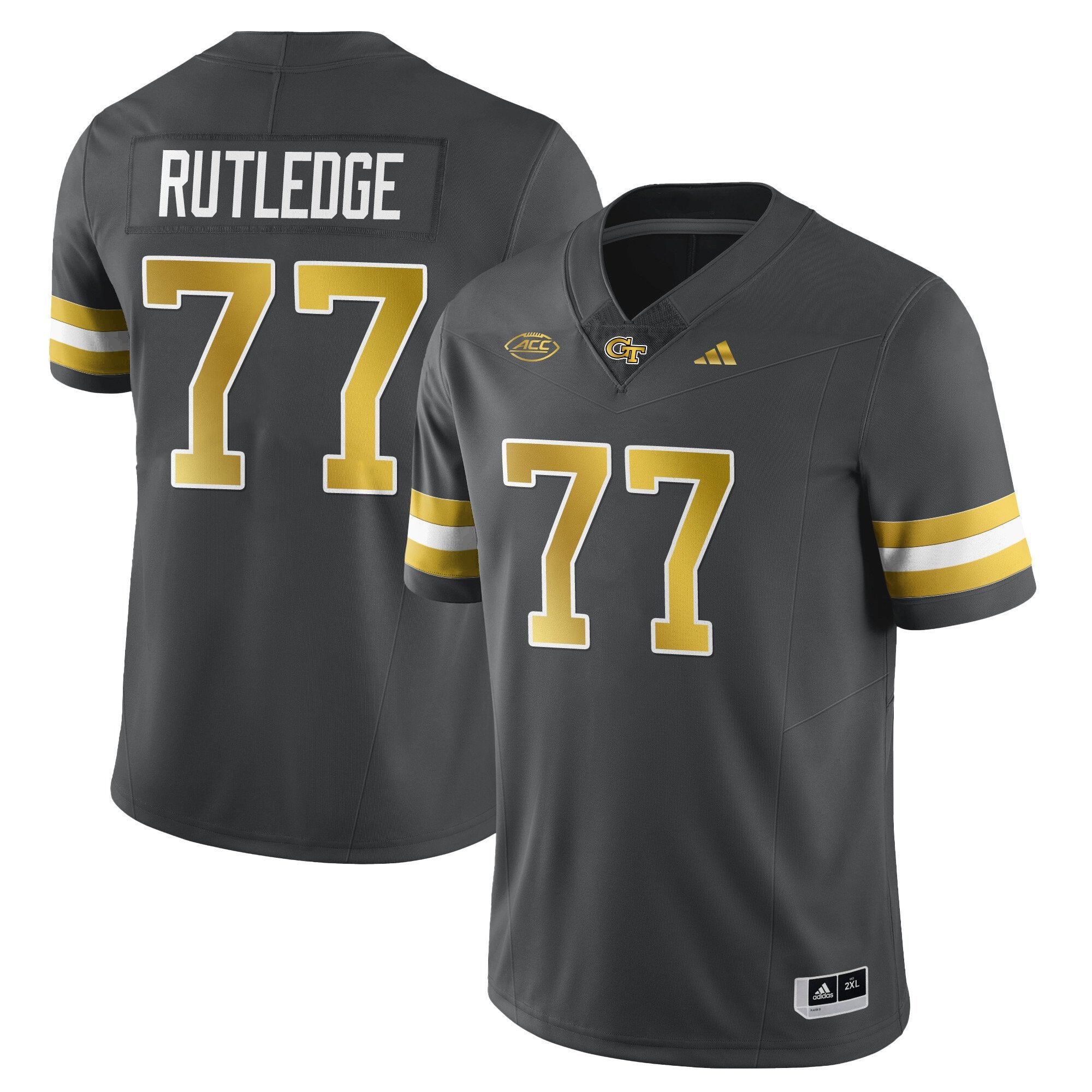 Keylan Rutledge Jersey #77 Georgia Tech Football 2025 Limited Stitched Dark Gray