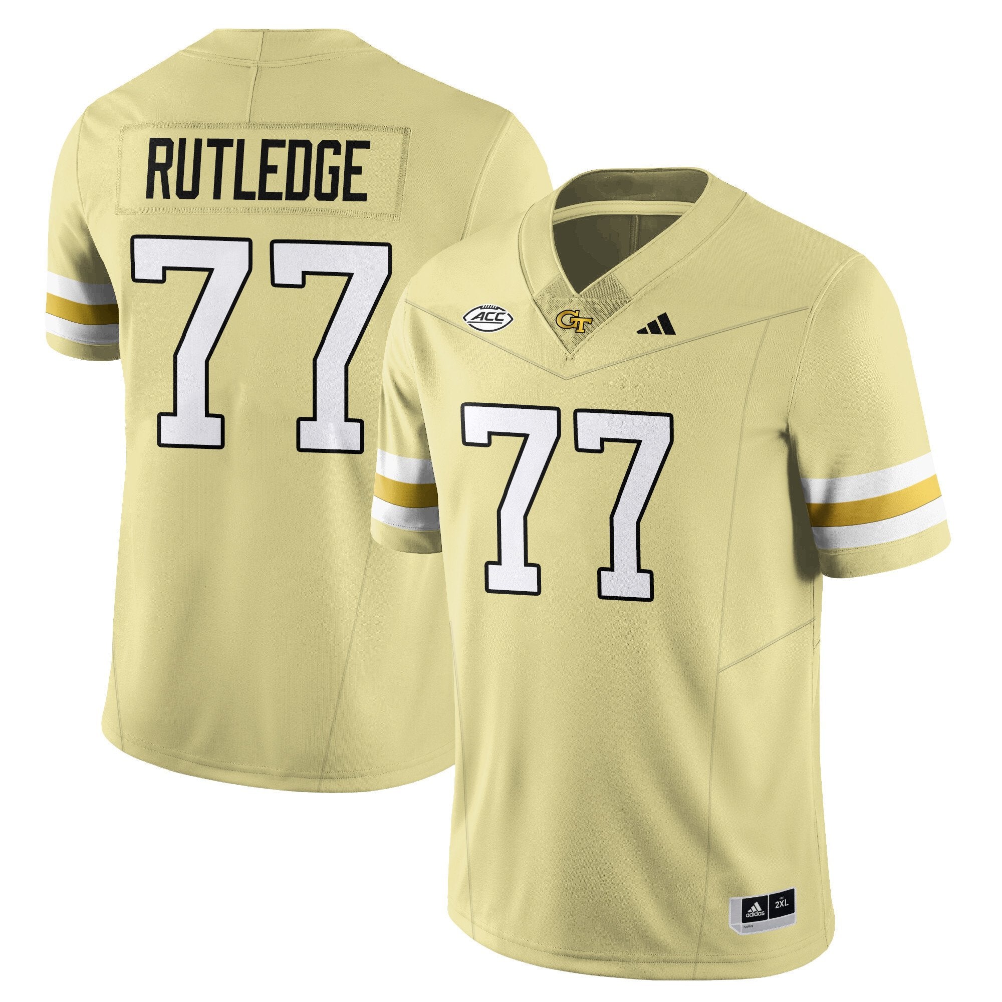 Keylan Rutledge Jersey #77 Georgia Tech Football 2025 Limited Stitched Gold