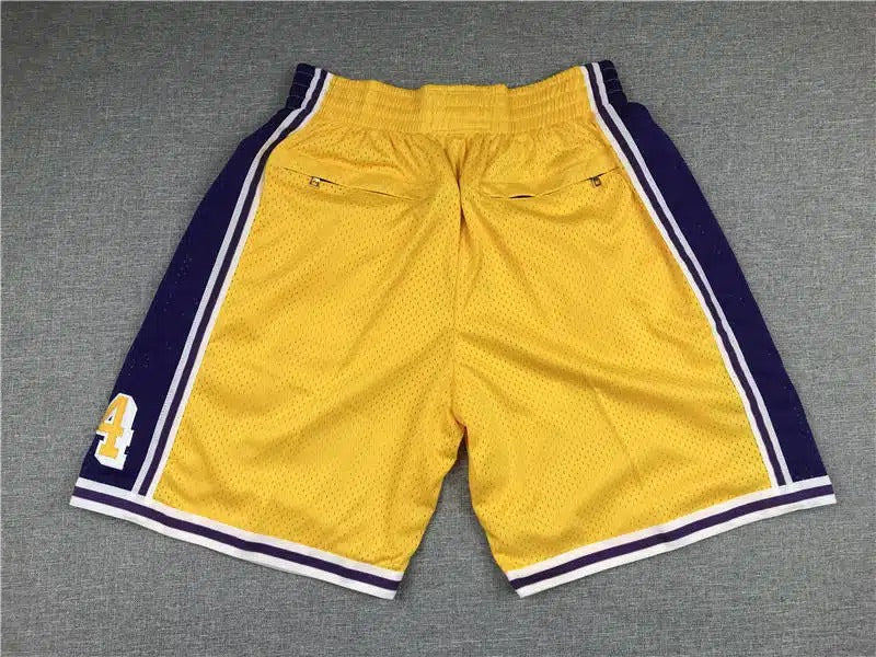 Kobe Bryant 8_24 Yellow Los Angeles Lakers Shorts - Basketball Shorts Store