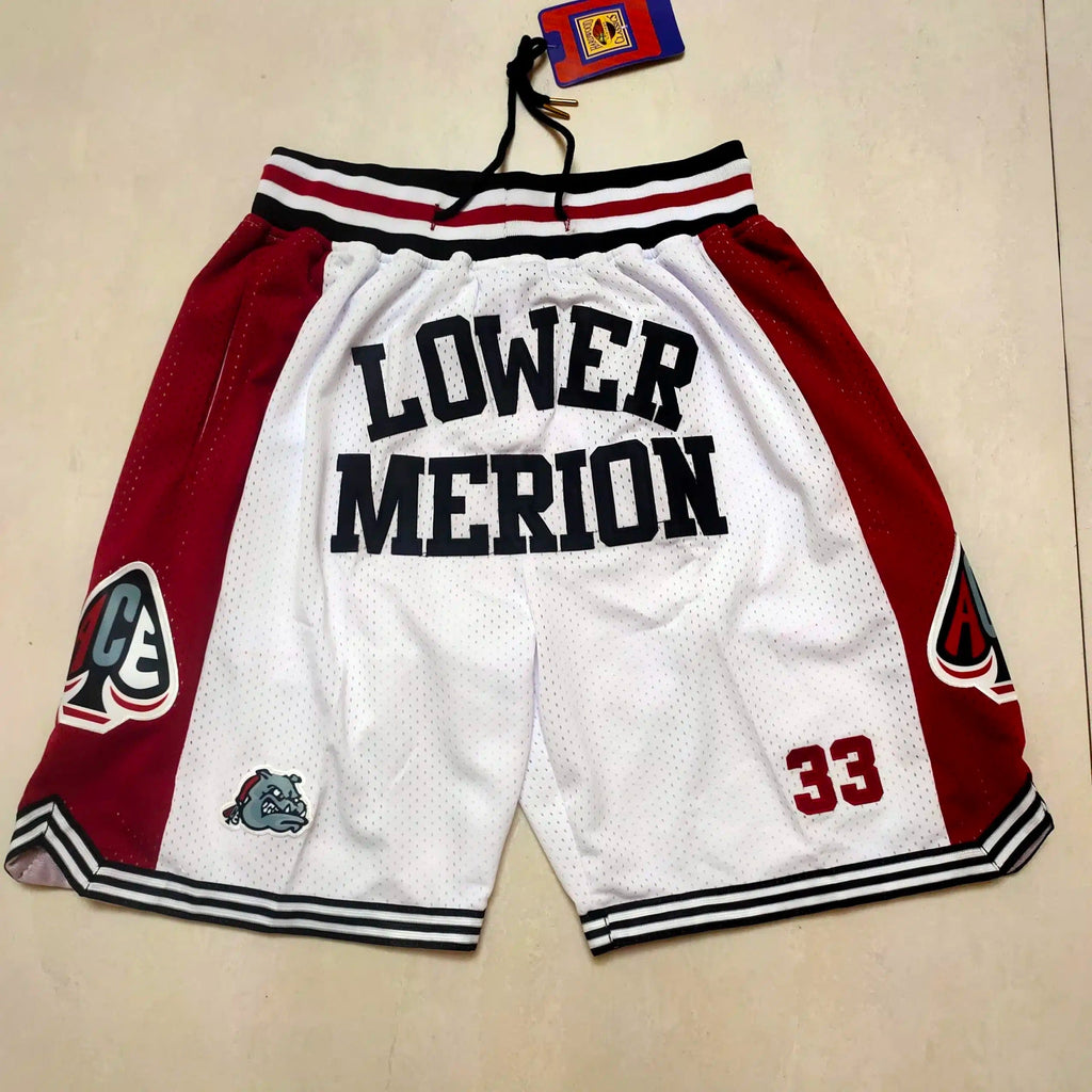 Kobe Bryant 33 Lower Merion White Shorts - Basketball Shorts Store