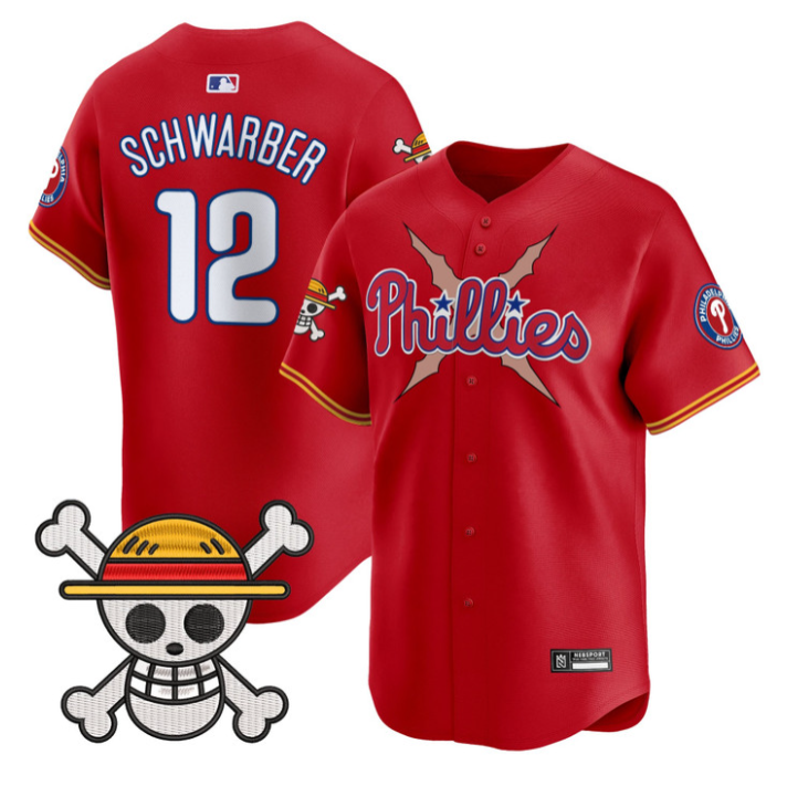 Kyle Schwarber Jersey #12 Philadelphia Phillies One Piece 2025 Stitched Red