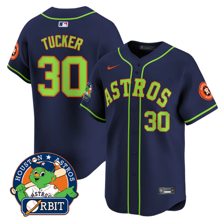 Kyle Tucker Jersey #30 Astros Orbit Patch Vapor Premier Limited V2 Stitched Navy