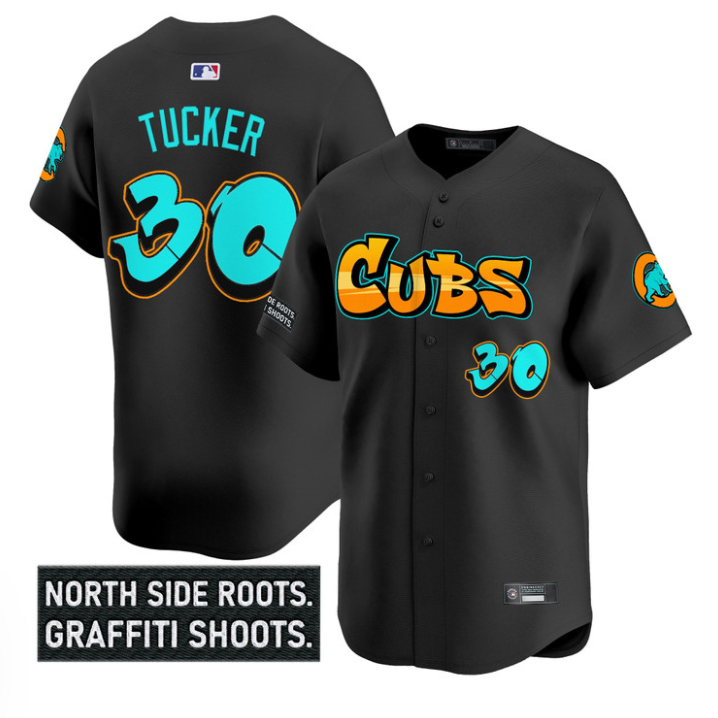 Kyle Tucker Jersey #30 Chicago Cubs Graffiti North Side Edition Stitched Black