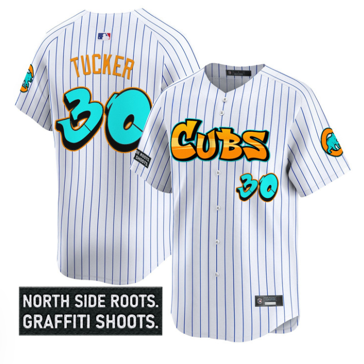 Kyle Tucker Jersey #30 Chicago Cubs Graffiti North Side Edition Stitched White