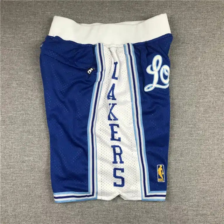 Los Angeles Lakers M&N 1996-1997 LOS ANGELES Royal Blue Shorts - Basketball Shorts Store