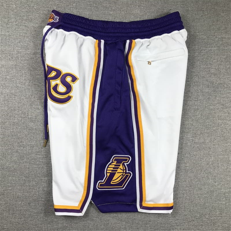 Los Angeles Lakers White Shorts - Association Edition - Basketball Shorts Store