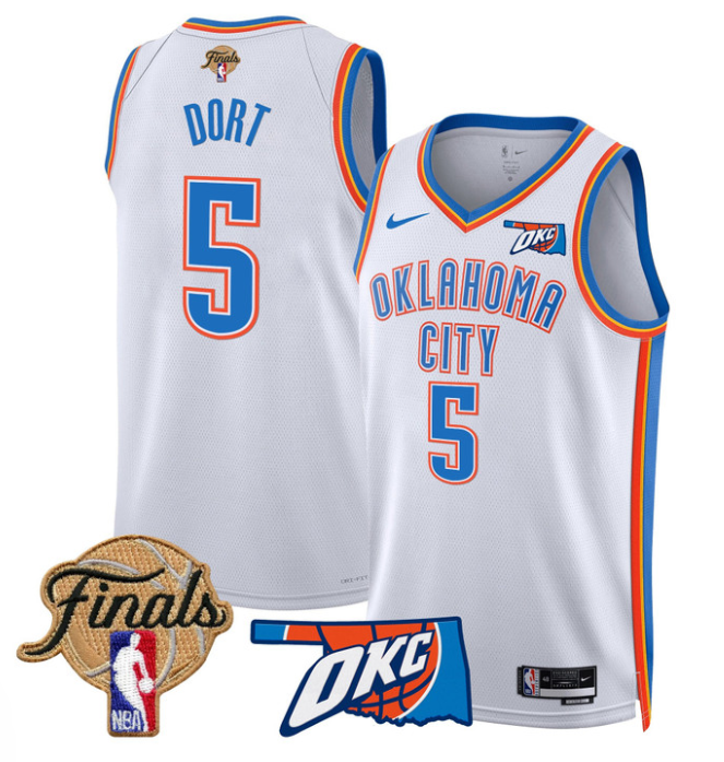 Luguentz Dort Jersey # 5 Oklahoma City Thunder 2025 Finals Swingman Stitched Association