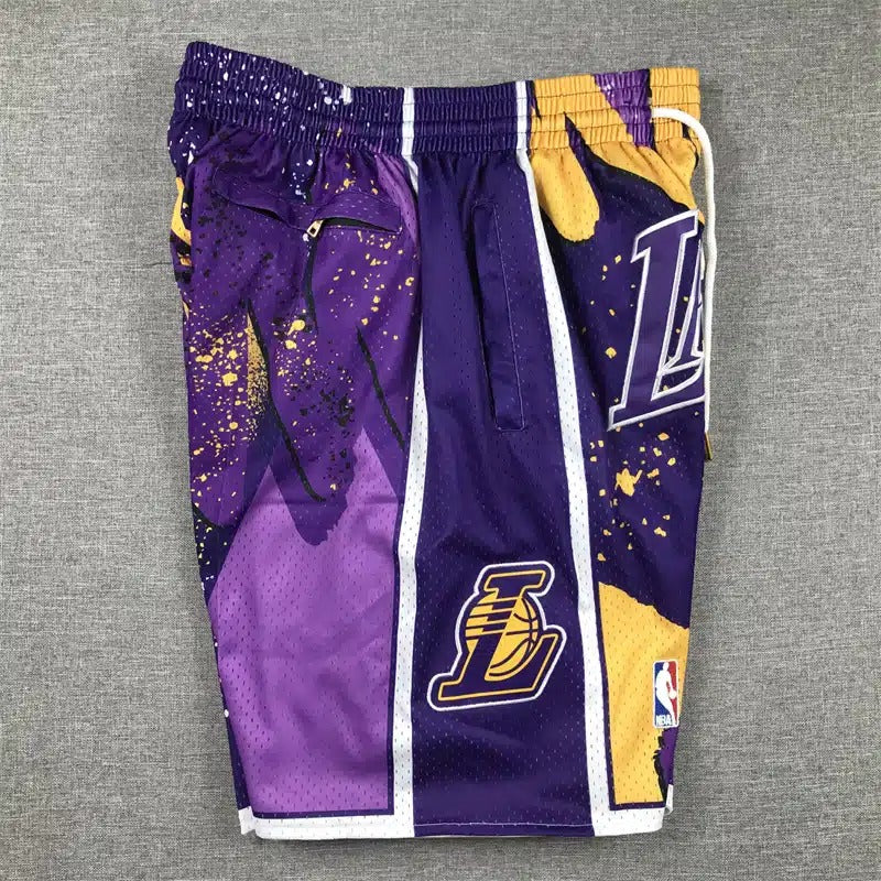 Los Angeles Lakers Shorts Hardwood Classics Hyper Hoops - Basketball Shorts Store