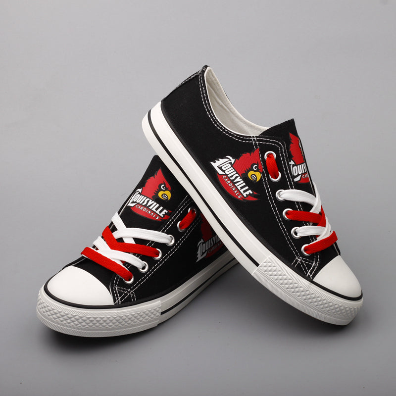 Louisville Cardinals Limited Print NCAA College Students Low Top Canvas Shoes Sport Sneakers 1