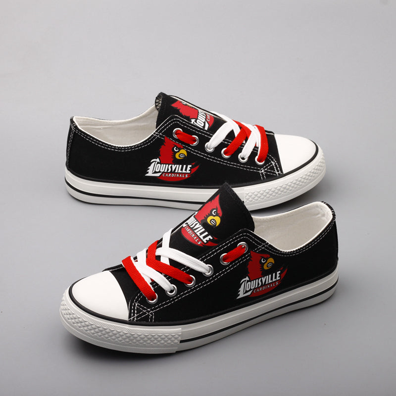 Louisville Cardinals Limited Print NCAA College Students Low Top Canvas Shoes Sport Sneakers 1