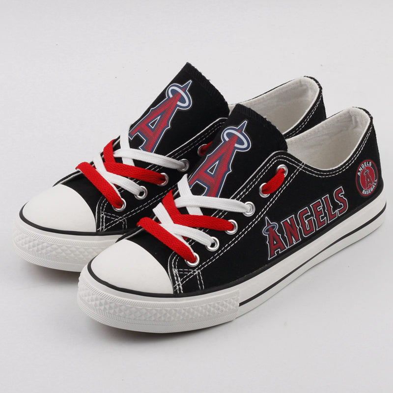 Los Angeles Angels Limited Print MLB Baseball Fans Low Top Canvas Shoes Sport Sneakers T-DJ252H