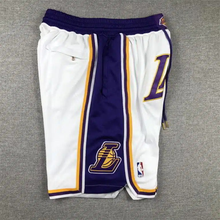 Los Angeles Lakers White Shorts - Association Edition - Basketball Shorts Store