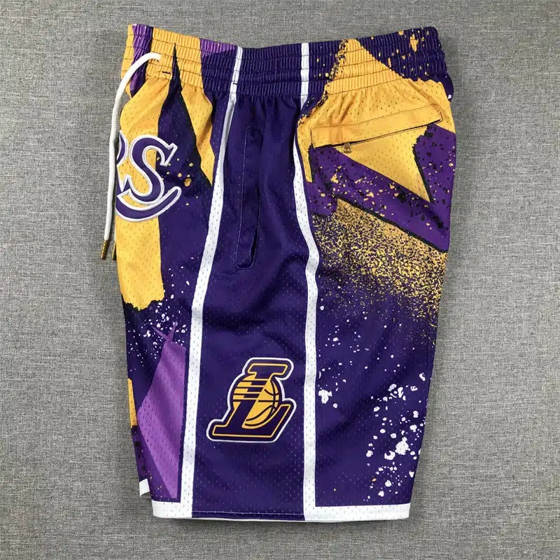 Los Angeles Lakers Shorts Hardwood Classics Hyper Hoops - Basketball Shorts Store