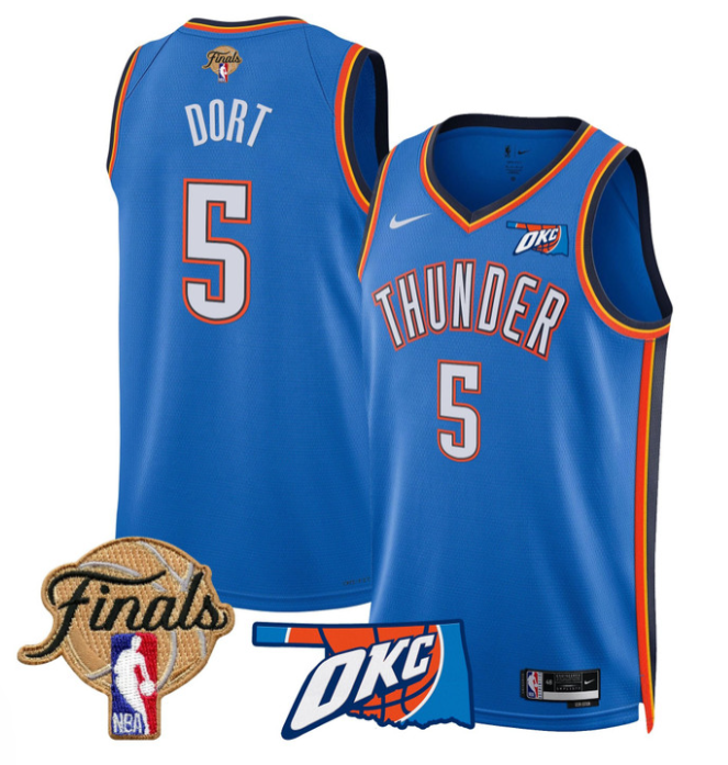 Luguentz Dort Jersey # 5 Oklahoma City Thunder 2025 Finals Swingman Stitched Icon