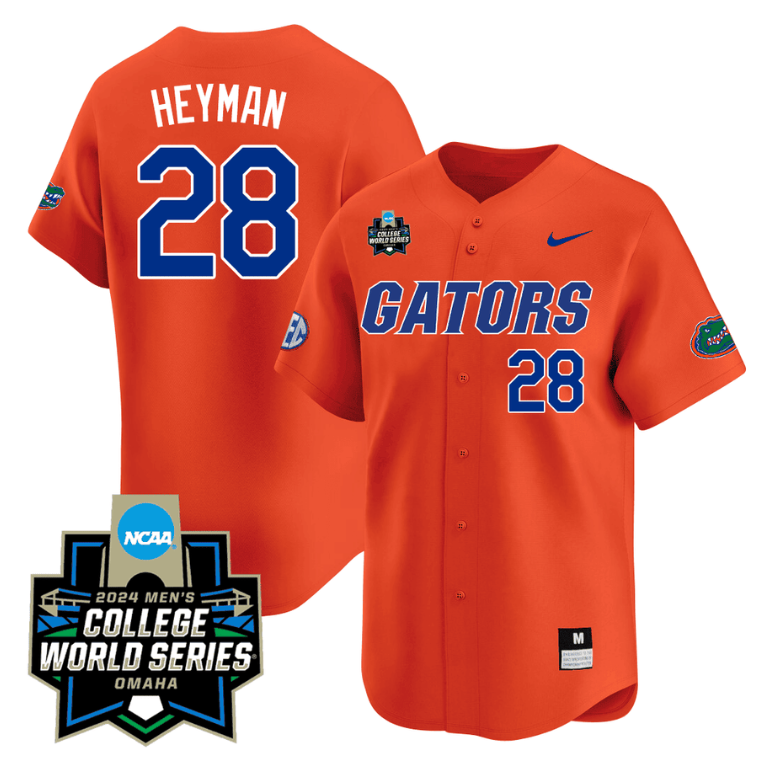 Luke Heyman Jersey #28 Florida Gators 2024 College World Series Vapor Premier Limited NCAA Baseball Stitched Gators Orange