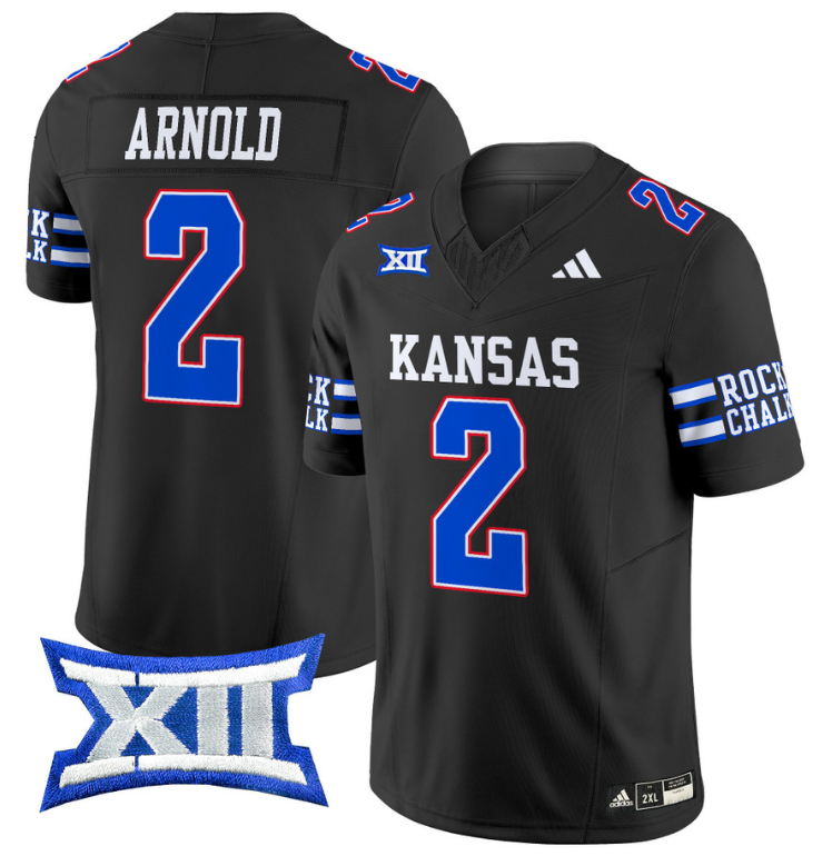 Lawrence Arnold Jersey #2 Kansas Jayhawks 2024 Vapor College Football Vapor Limited Black