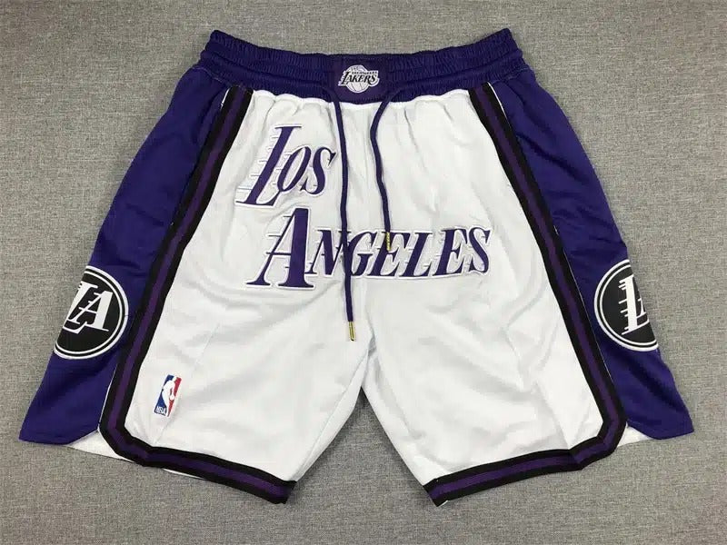 Los Angeles Lakers 2022-23 City Edition White Shorts - Basketball Shorts Store