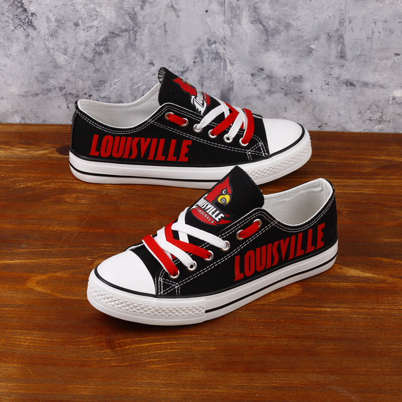 Louisville Cardinals Limited Print NCAA College Students Low Top Canvas Shoes Sport Sneakers 2