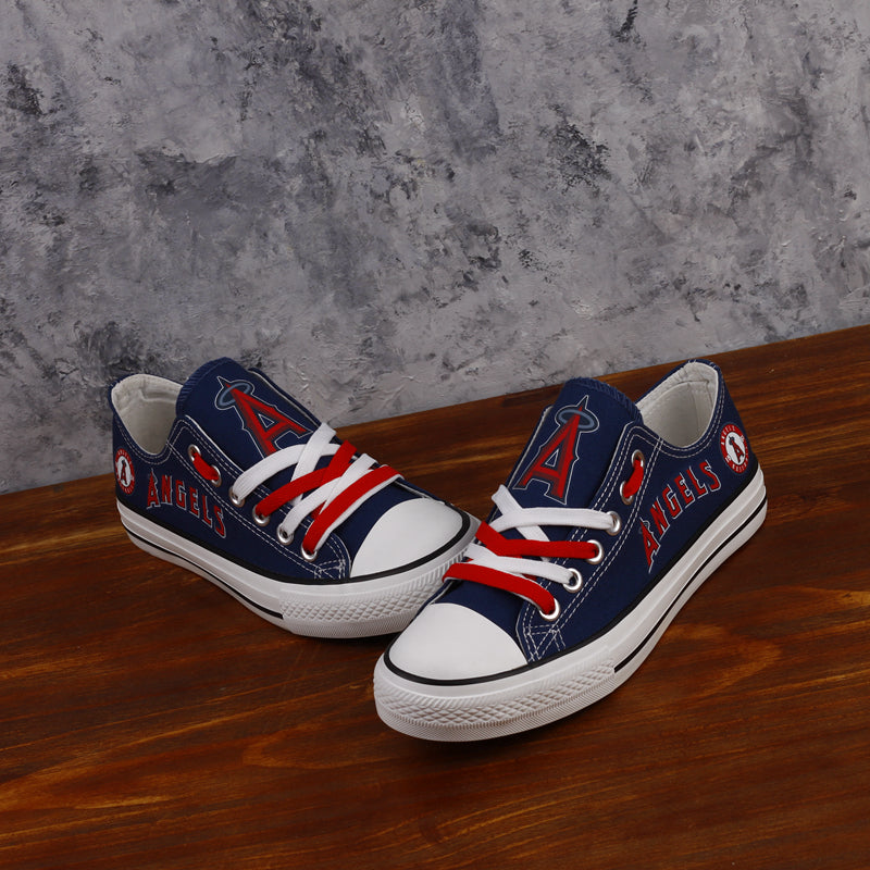 Los Angeles Angels Limited Print MLB Baseball Fans Low Top Canvas Shoes Sport Sneakers T-DAC92L