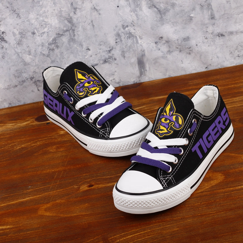 LSU Tigers Limited Print NCAA College Students Low Top Canvas Shoes Sport Sneakers 2