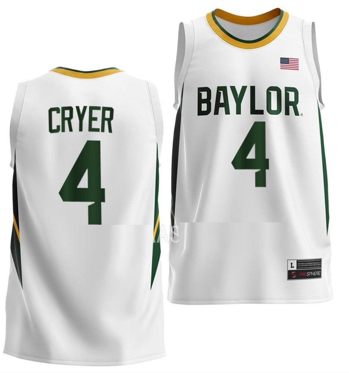 LJ Cryer Jersey Baylor Bears College Basketball #4