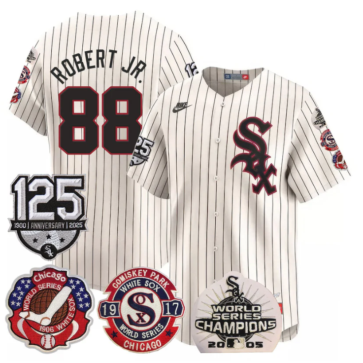 Luis Robert Jr Jersey #88 Chicago White Sox 125th Anniversary World Series Champions White 1983