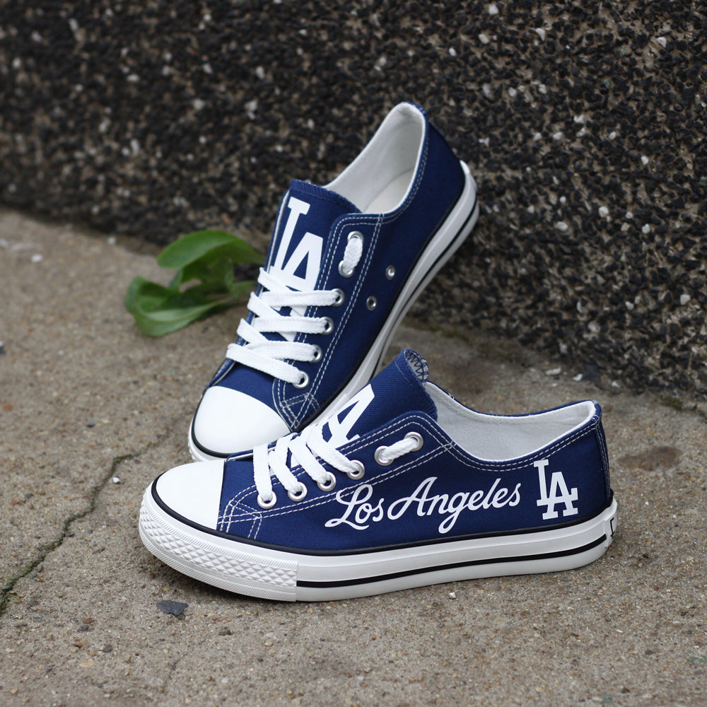 Los Angeles Dodgers Limited Print MLB Baseball Fans Low Top Canvas Shoes Sport Sneakers T-DBS45L