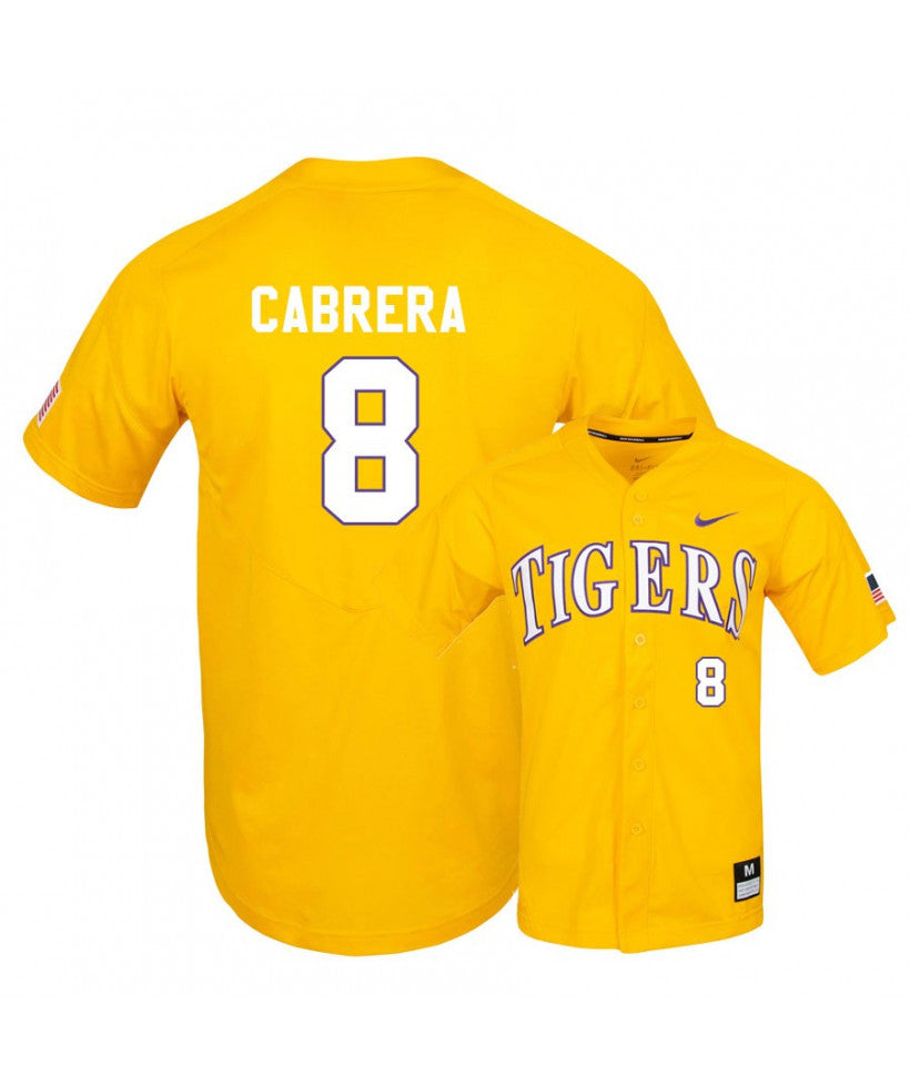 LSU Tigers 8 Daniel Cabrera Purple Elite College Baseball Jersey