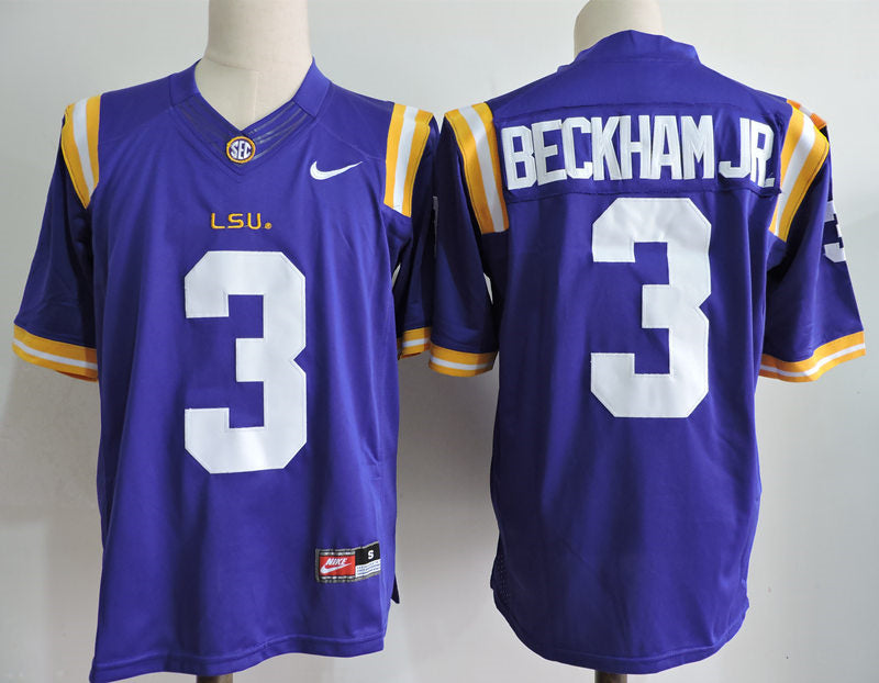 LSU Tigers #3 Odell Beckham Jr College Football Jersey Blue