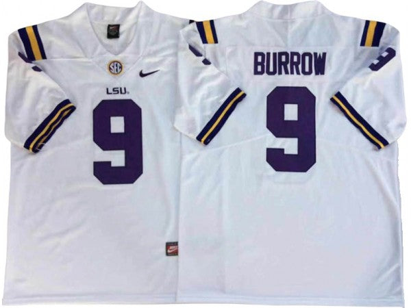 LSU Tigers #9 White Football Jersey - Joe Burrow