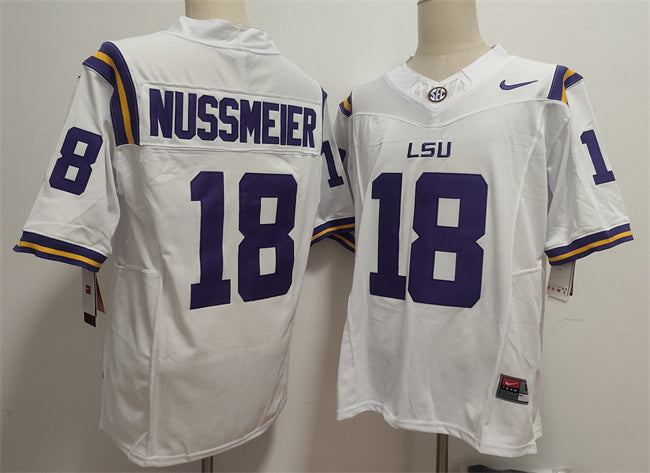 LSU Tigers #18 Garrett Nussmeier Jersey 2025 F.U.S.E. Football Stitched