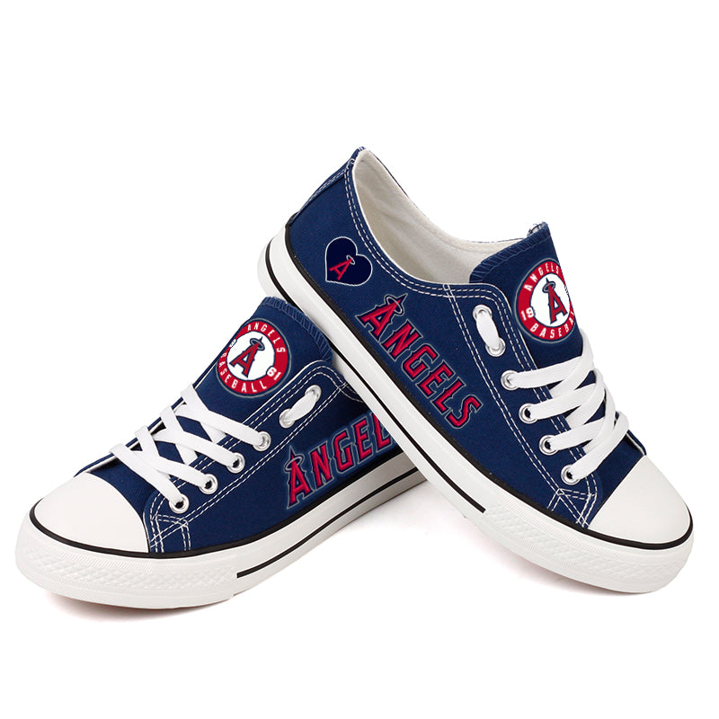 Los Angeles Angels Limited Print MLB Baseball Fans Low Top Canvas Shoes Sport Sneakers T-DAC178L