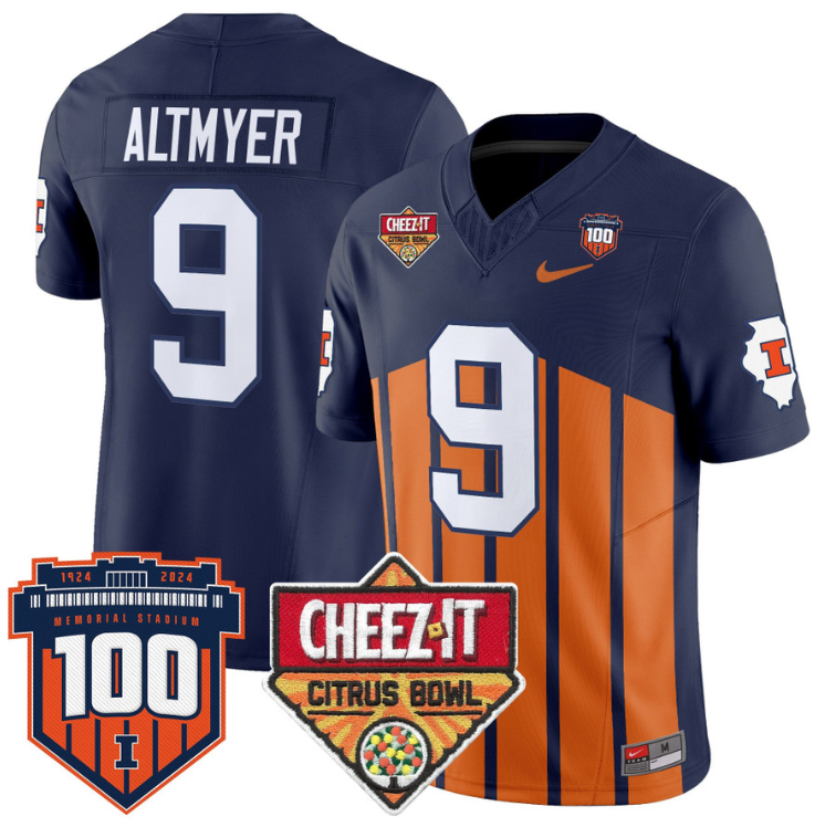 Luke Altmyer Jersey #9 Illinois Fighting 2025 Cheez-It Citrus Bowl Throwback