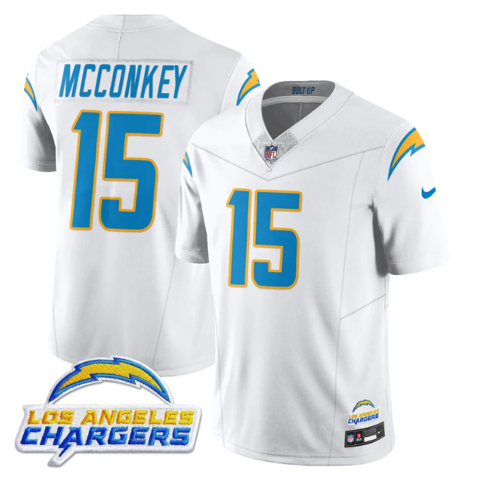Ladd McConkey Jersey #15 Alternate 2025 Vapor Limited All Stitched White