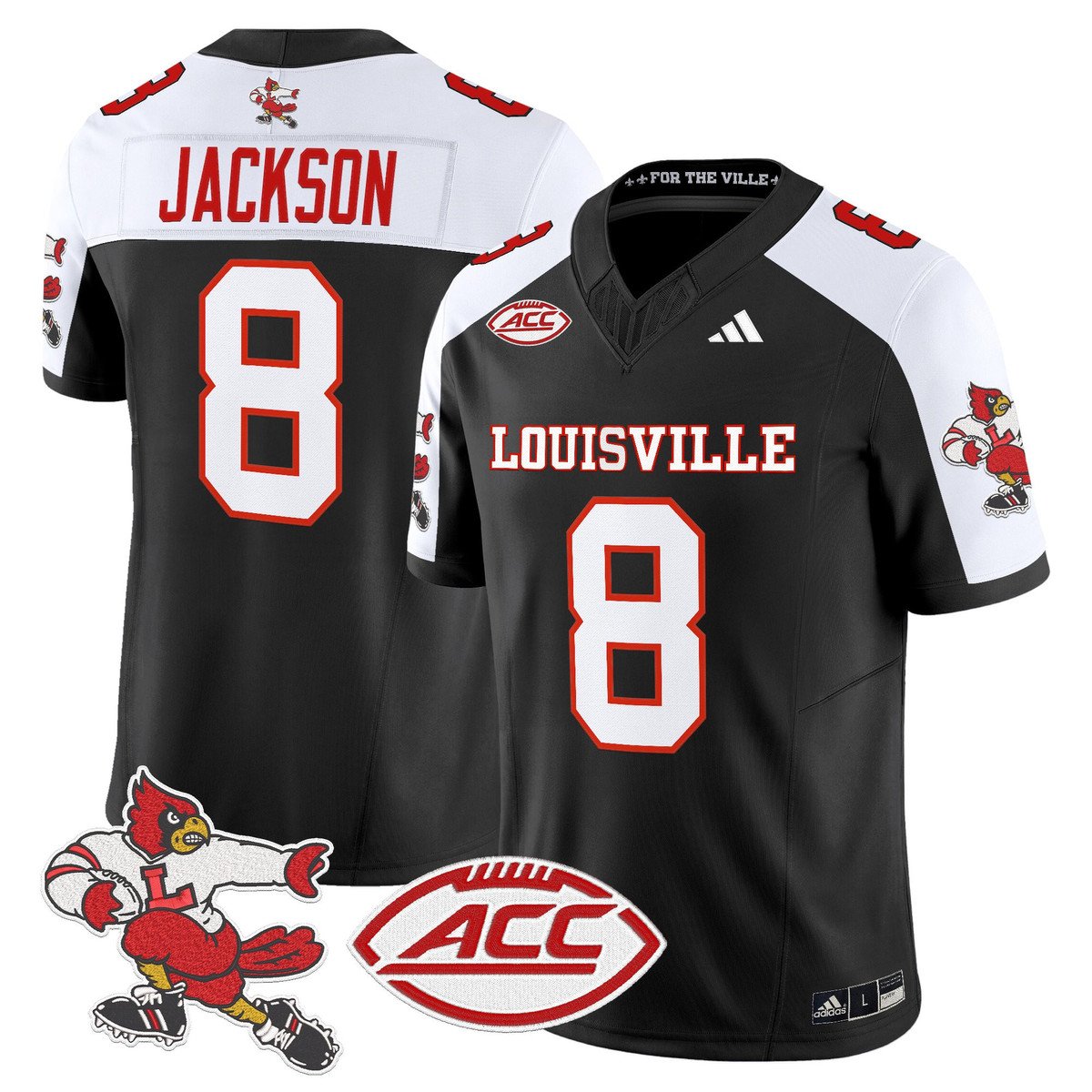 Lamar Jackson Jersey #8 Louisville Cardinals 1980s Throwback Stitched Black Alter