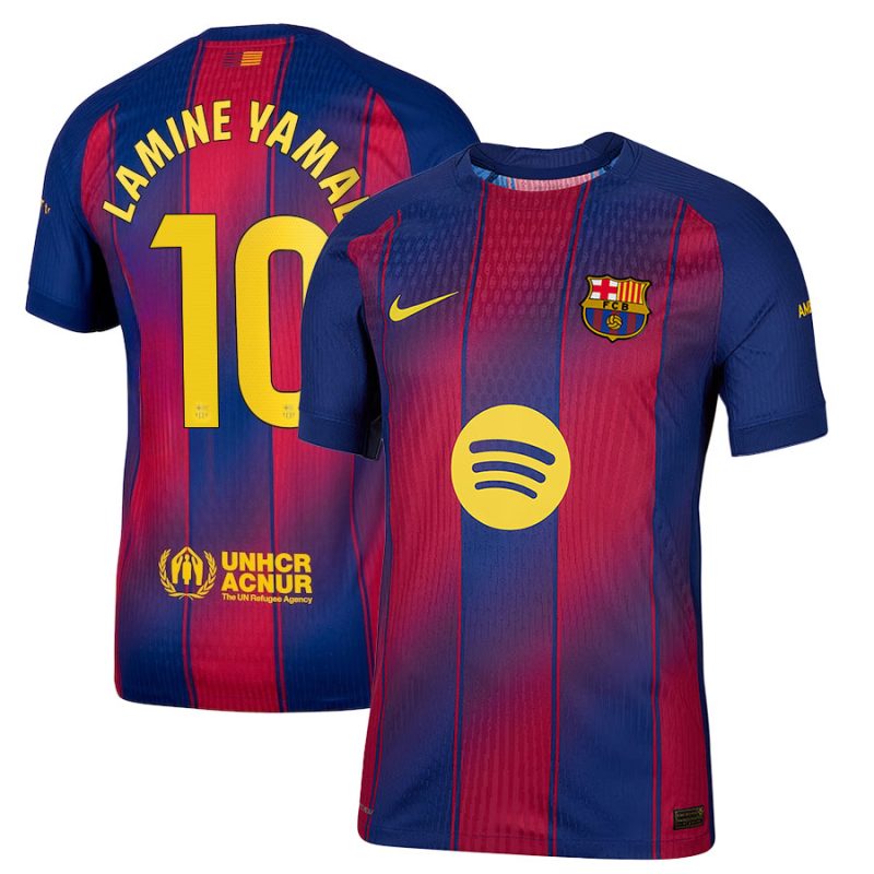 Lamine Yamal 10 Barcelona 2025-26 Home Jersey – Scarlet