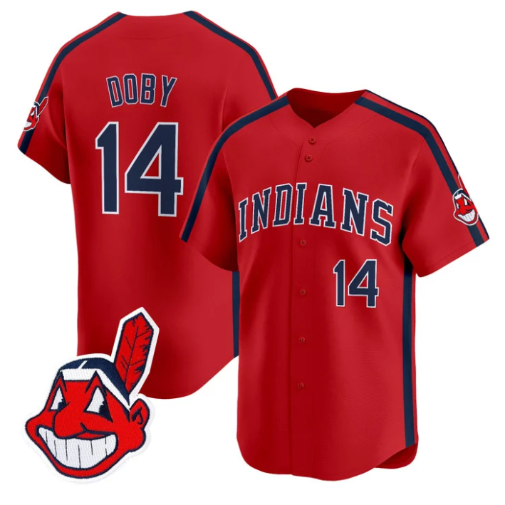 Larry Doby Jersey #14 Cleveland Indians Ricky Wild Thing Vaughn Stitched Red