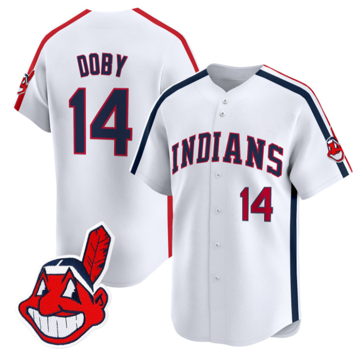 Larry Doby Jersey #14 Cleveland Indians Ricky Wild Thing Vaughn Stitched White