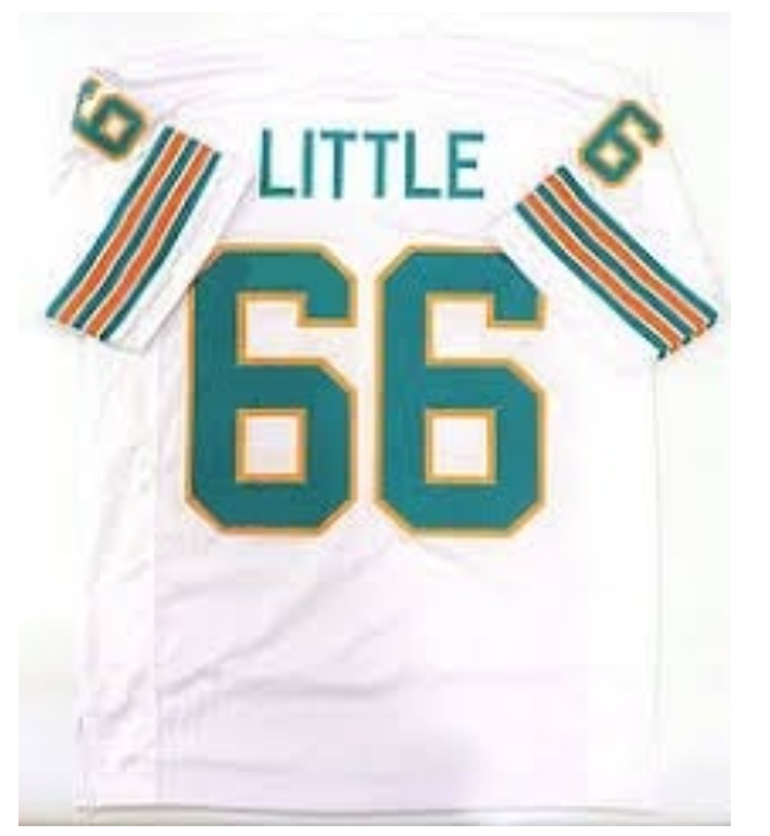 Larry Little Jersey Miami Dolphins Custom Throwback Football White
