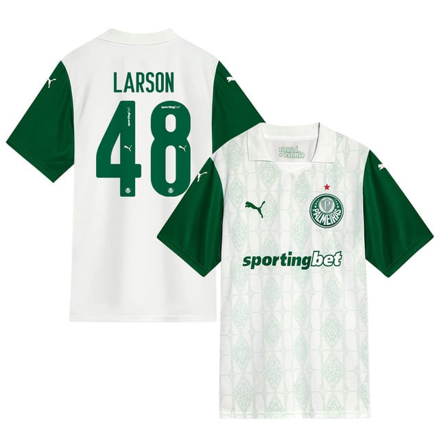 Larson #48 Palmeiras 2025-26 Away Match Jersey – White